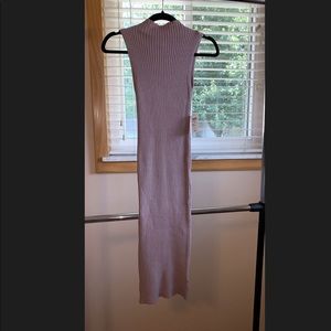 Mauve turtle neck bodycon midi dress